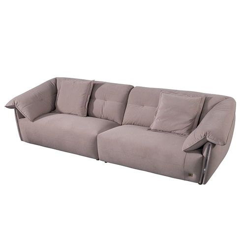 Brisbane 4-Seater Fabric Sofa - Taupe - With 5-Year Warranty